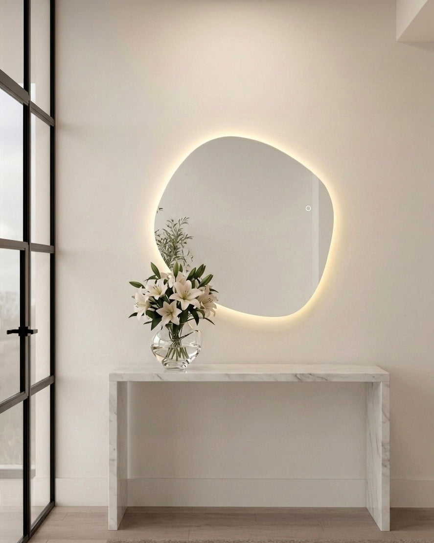 LUNA Frameless Irregular Wall Mirror With Backlit