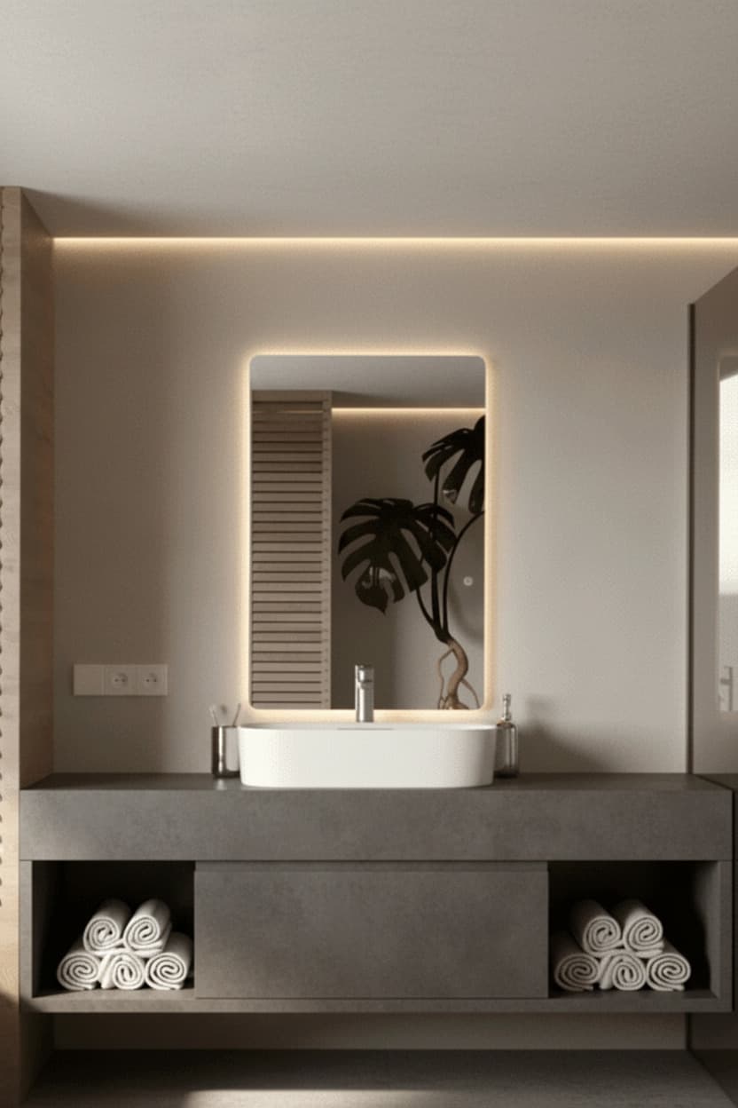 Rectangle Frameless LED Wall Mirror