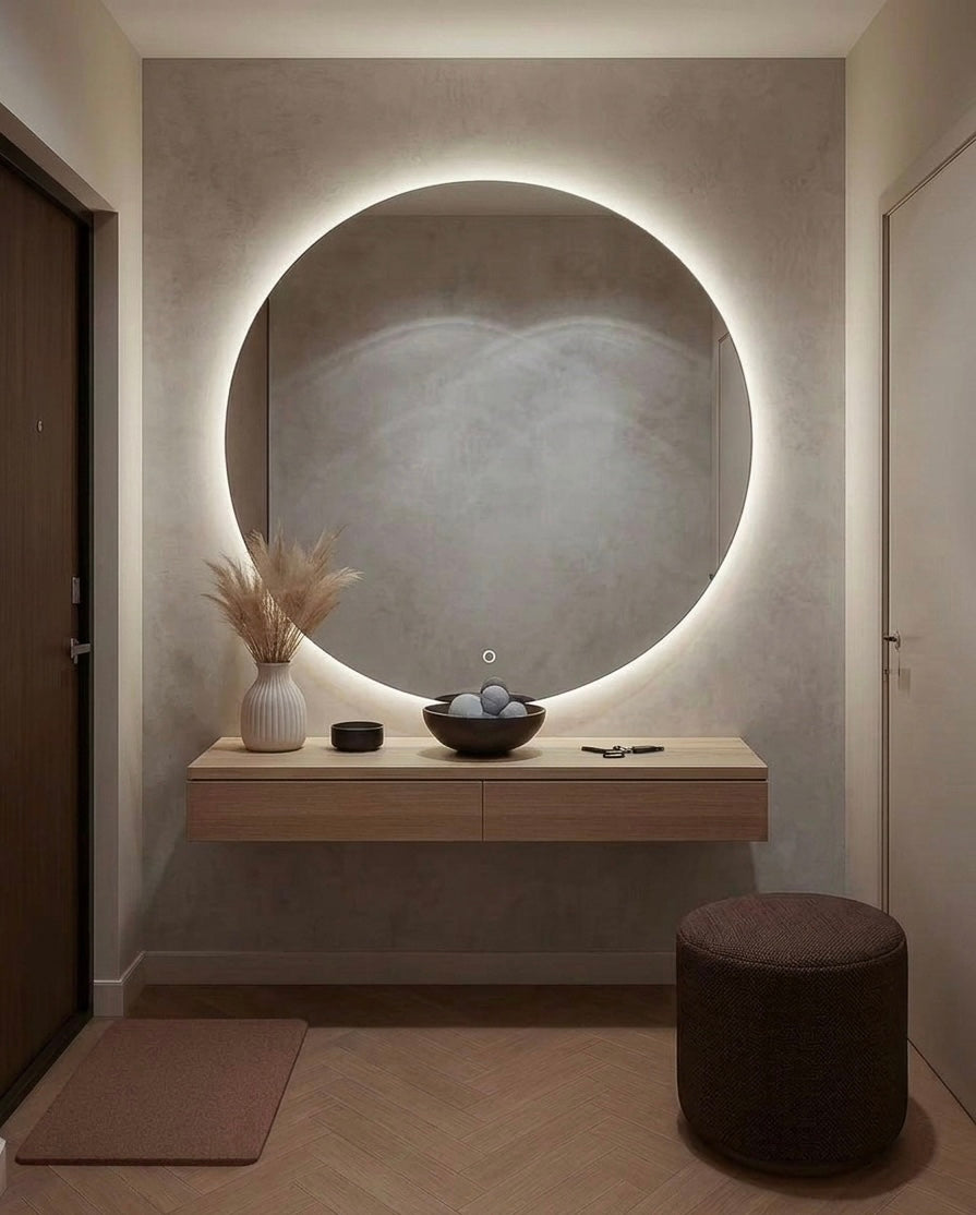 Round Frameless LED Wall Mirror