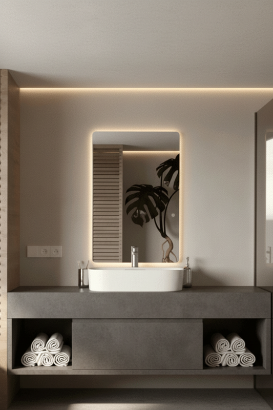 Rectangle Frameless LED Wall Mirror